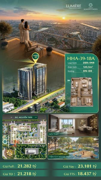 Căn 2PN Hướng Đông Bắc View Vành Đai 2.5 Tại Lumière Hanoi Seasons Garden